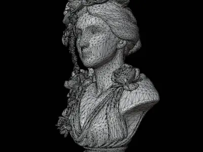 Female Statue Bust 3D model