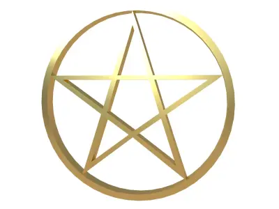 Pentagram Symbol v2 003 Low-poly 3D model