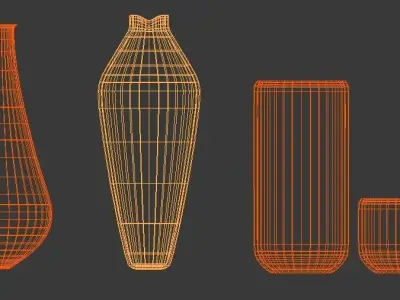 27 SIMPLE VASES Low-poly 3D model