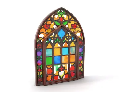 Vibrant Stained Glass Window model pack Low-poly 3D model