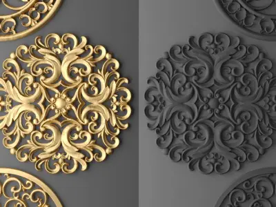 persian pattern for wall and decoration interior designe Low-poly 3D model