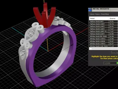 woman ring 3D print model 3