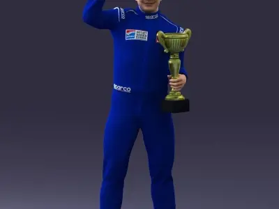 000170 Racing Champion Holding Trophy 0808 3D model