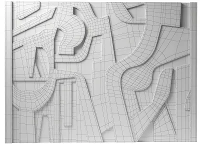 Decorativ panel wave 31 3D model