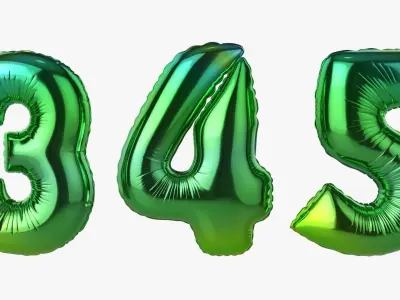 Foil air balloon numbers 05 3D model