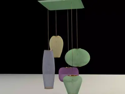 Chinese red lantern  3D model 7