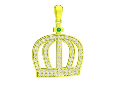 Luxury Crown Pave Pendant 3D Model 4271 3D print model