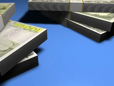 Banknotes stack of dollar bills 3D model
