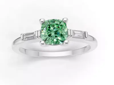 AV 711 cushion shape halo Diamond Ring for woman 3D print model