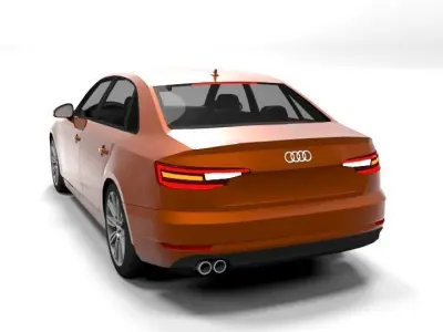 AUDI A4 2016 4D LOWPOLY Low-poly 3D model