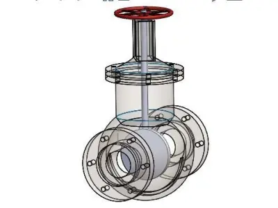 Gate valve 3D model