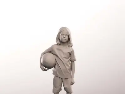 Fynn 12966 - Standing Young Boy Playing Soccer Low-poly 3D model