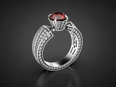 Luxury engagement ring R30 3D print model