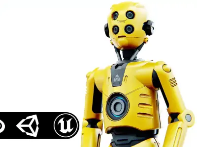 DROID C6-DS V2 Rigged for Unreal Engine - Unity - MIXAMO 3D model