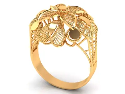 Ladies Ring Turkish Nokta FLower-NF1 3D print model