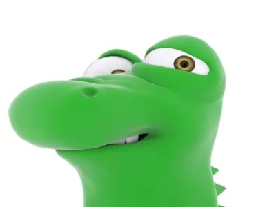 3D Alligator cartoon Low-poly 3D model