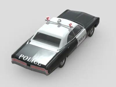 Buick Wildcat Police Car 1968 Low-poly 3D model
