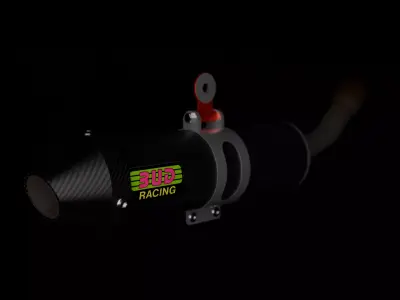 Bud Racing Silencer for 2 Stroke Bikes 3D model