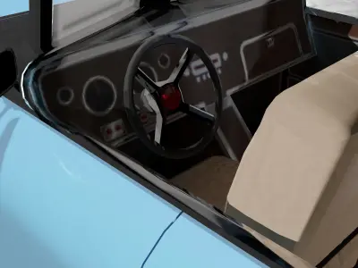 Stylized Vintage Car Low-poly 3D model