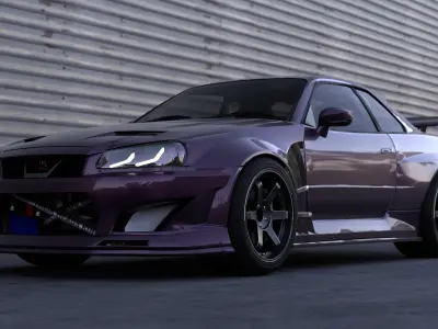 Nissan GTR R34 Tuning - High-Quality 3D Model with Scene  3D model