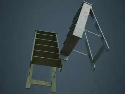  Step Ladder 3B Low-poly 3D model