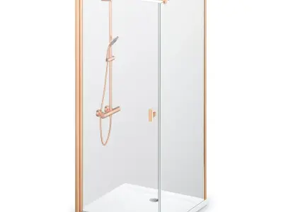 Radaway Nes Brushed Copper Shower 2 3D model