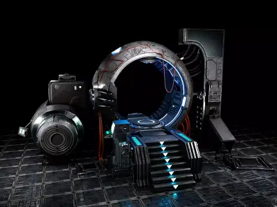Sci fi Time Machine-Low-poly Low-poly 3D model