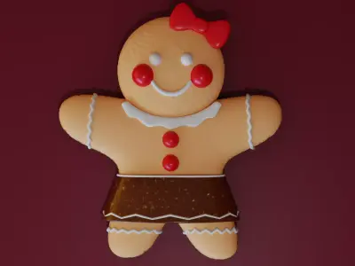 Christmas Gingerbread Cookies Stylized Gingerbread Man and Woman 3D model