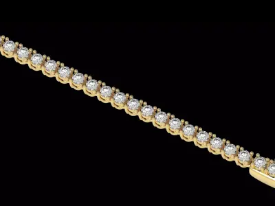 Tennis  Flexible  Bracelet 2 5mm Diamond 3D print model