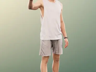 Scott 11998 - Standing Man Waving Summer Outfit Low-poly 3D model