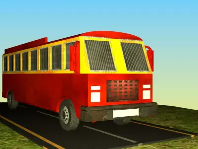 Indian Bus Model Type 3 Free low-poly 3D model
