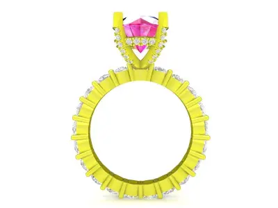A7338 Luxury Diamond Eternity Engagement Ring 3D Model 3D print model