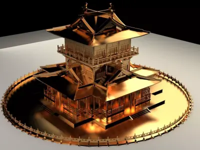 Chinese ancient house  3D model 28