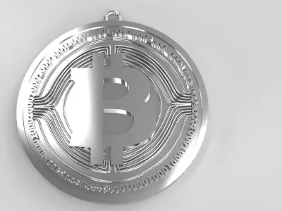 Bitcoin Pendant Gold Silver Platinum Luxury Jewelry 3D print model
