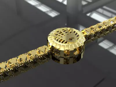 3d Rolex ring and bracelet 3D print model