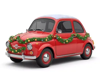 Stylized Christmas Car 3D Model Low-poly 3D model