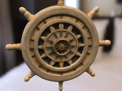 Nautical Ship Wheel Low-poly 3D model