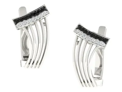 Solitaire Women Drop Earring 3dm STL OBJ FBX Render Details 3D print model 21