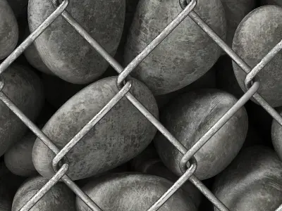 Gabion pebble oval low n5 3D model