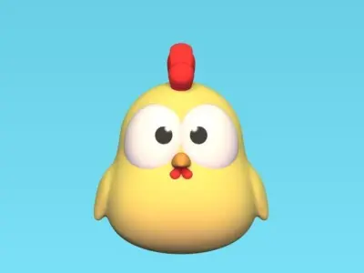 Funny Chicken Keychain 3D print model
