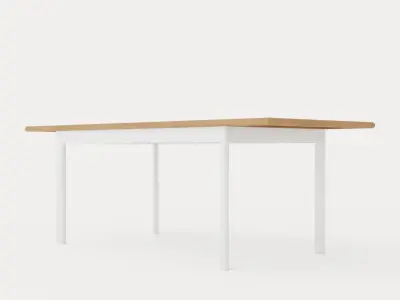 Nice Dining table 210 white Low-poly 3D model