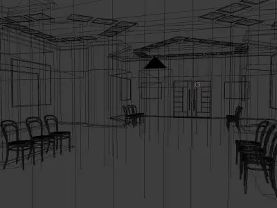 VR Art Gallery Low-poly 3D model