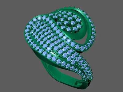 Womens Rings With Stone Ring Ready STL 3DM Models Rings women 3D print model 28