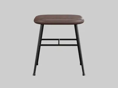 Spine metal base stool-leather Low-poly 3D model
