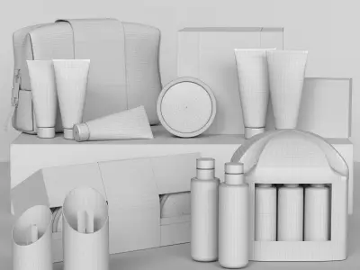 Luxury cosmetics set 32 3D model