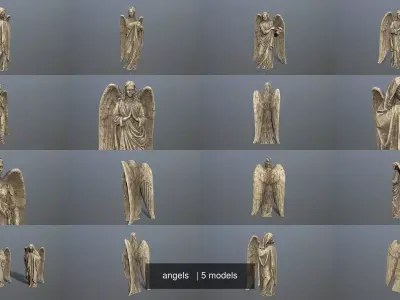 angels statue of angel 3D Model Collection