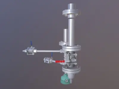 Valve and Flange Low-poly 3D model