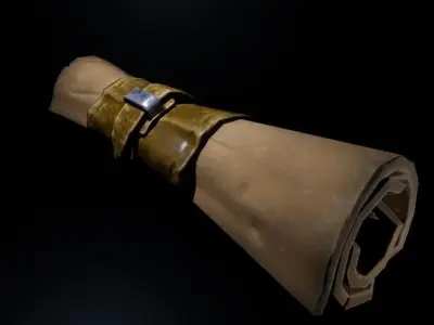 Stylized Scroll Pack Low-poly 3D model