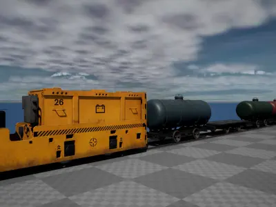 Underground Battery Electric Locomotive for UE Low-poly 3D model
