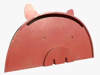 Pig Toy Box for Playing Equipments Child Room Metal Edition 3D model